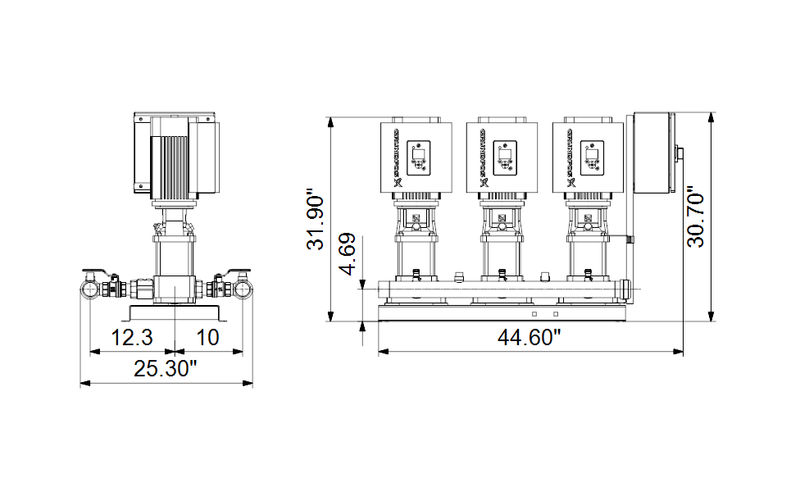 Grundfos 99334037 - Hydro Multi-E 3 CRE 3-12 UL A-A-A-U-A