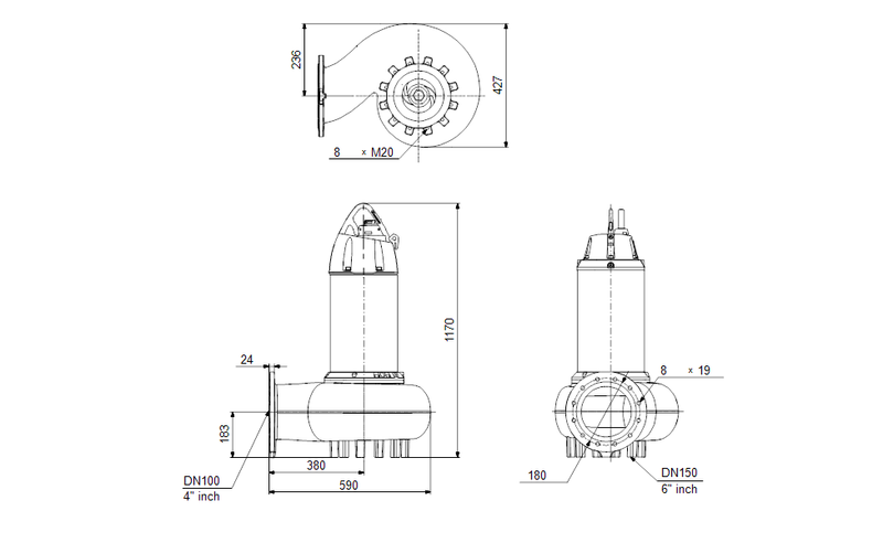 Grundfos 99960576 - SE.A40.150.4.52H.EX.60S.A