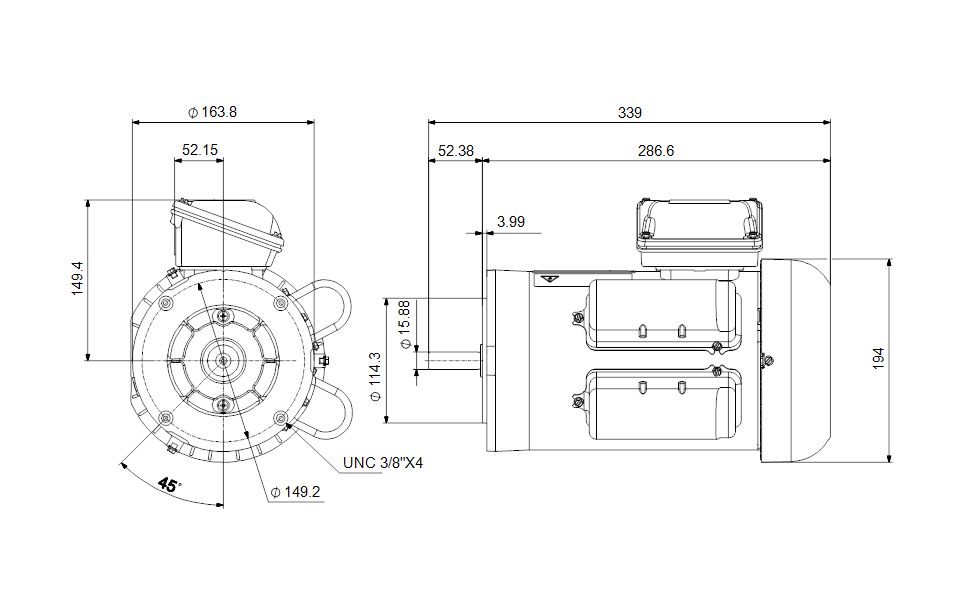 Grundfos 99882378 - WEG 56C | Motor | TEFC | Energy Efficient