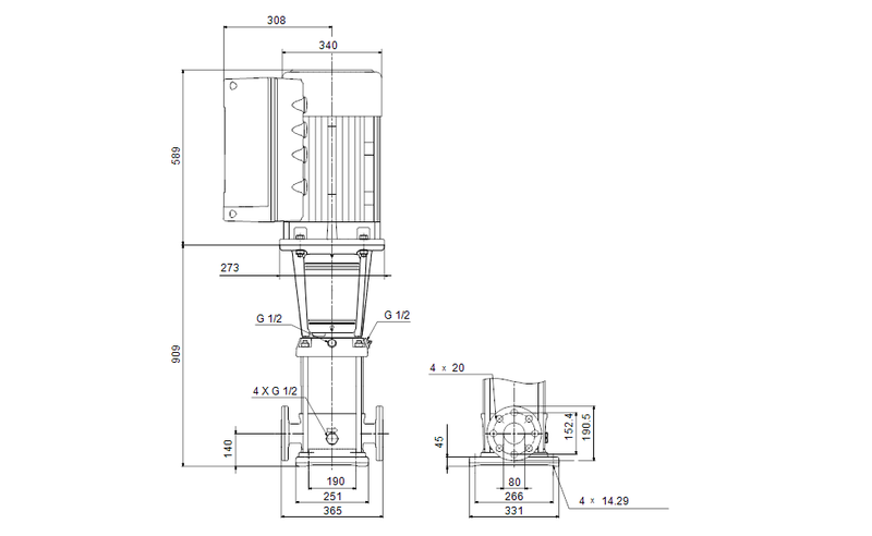 Grundfos 98183880 - CRNE 45-4-2 A-G-A-E-HQQE