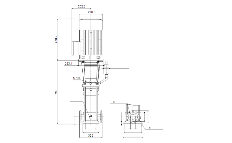 Grundfos 92744820 - CR 32-3-2 F-F-A-F-HQQE | Vertical | Multistage | Centrifugal