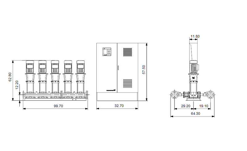 Grundfos 99689232 - Hydro MPC-E 5 CRE 64-3-2