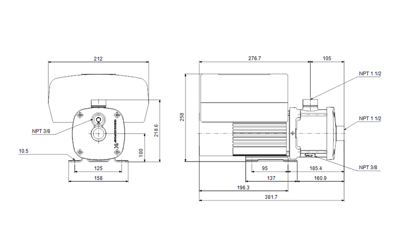 Grundfos 98395024 - CME 10-1 A-S-G-E-AVBE U-A-D-N | Multistage | Centrifugal | Horizontal