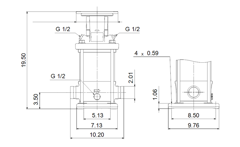 Grundfos 96126866 - CRN 10-5 A-P-A-E-HQQE | Multistage | Centrifugal | Vertical | Inline