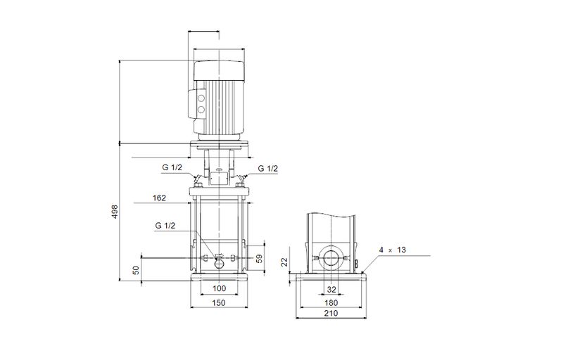 Grundfos 99501219 - CRI 1-15 E-CA-A-E-HQQE | Multistage | Centrifugal | Vertical | Inline