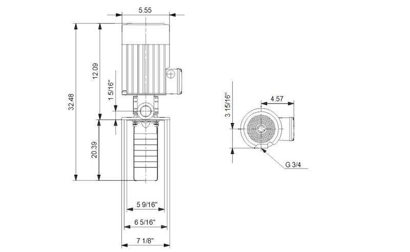 Grundfos 98190354 - SPK 2-19/11 A-W-A-AUUV | Multistage | Immersible | SelfPriming | Centrifugal | Horizontal Installation | Vertical | Horizontal