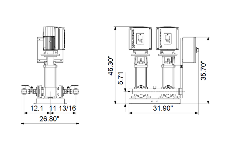 Grundfos 99334018 - Hydro Multi-E 2 CRE 5-16 UL A-A-A-U-A