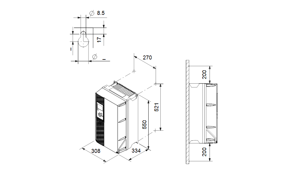 Grundfos 99616723 - CUE 3X380-500V IP20 55KW | Pump Controller | Frequency Converter | Wall Mounted