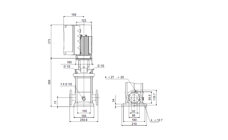 Grundfos 99468110 - CRNE 5-5 N-FGJ-A-E-HQQE | Pump
