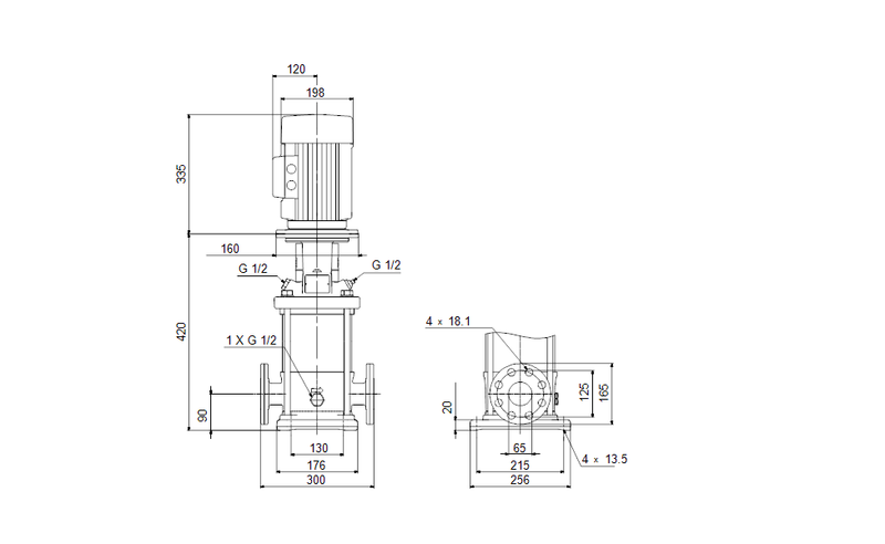 Grundfos 98481802 - CR 15-2 A-F-A-E-HQQE | Multistage | Centrifugal | Vertical | Inline