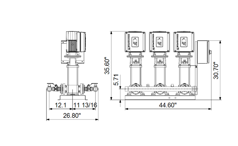 Grundfos 99334038 - Hydro Multi-E 3 CRE 3-15 UL A-A-A-U-A