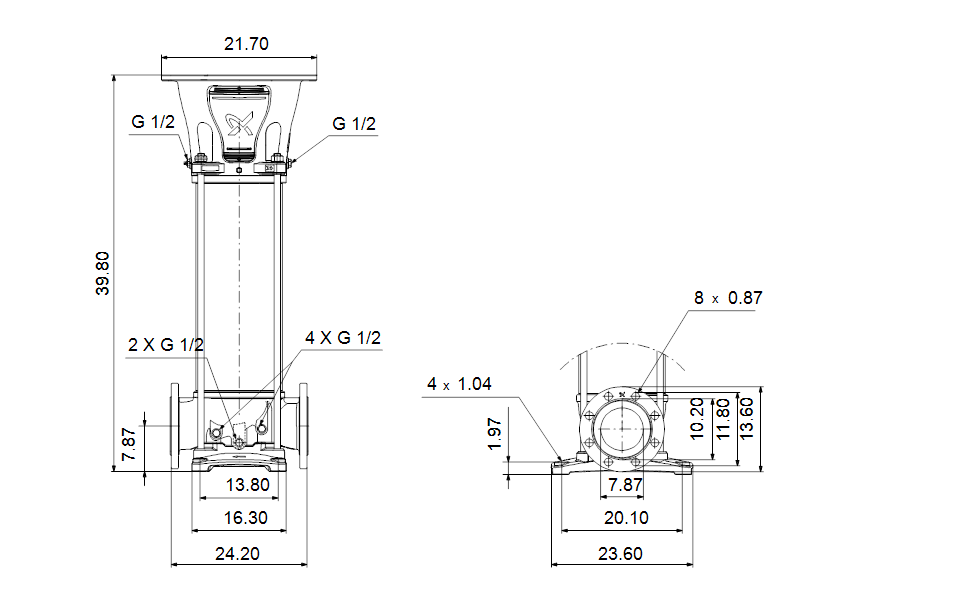 Grundfos 99971163 - CRN 185-2-1 A-G-A-V-HQQV | Multistage | Centrifugal | Vertical | Inline
