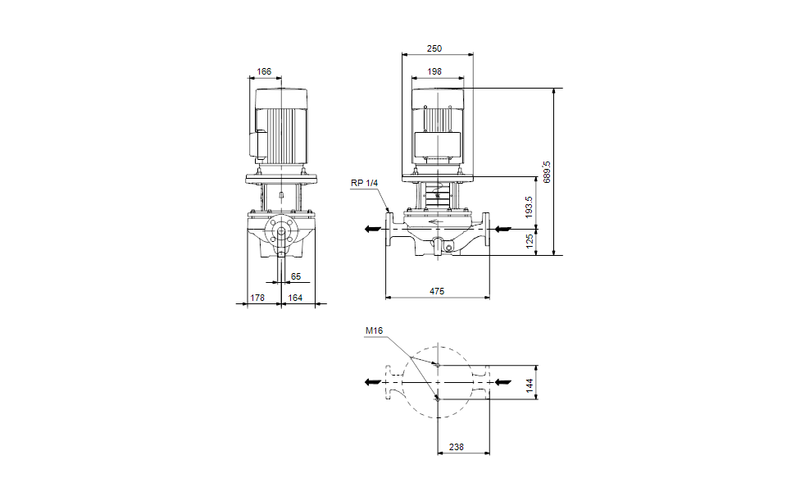 Grundfos 96089542 - TP 65-190/4 A-F-A-BAQE-JW4