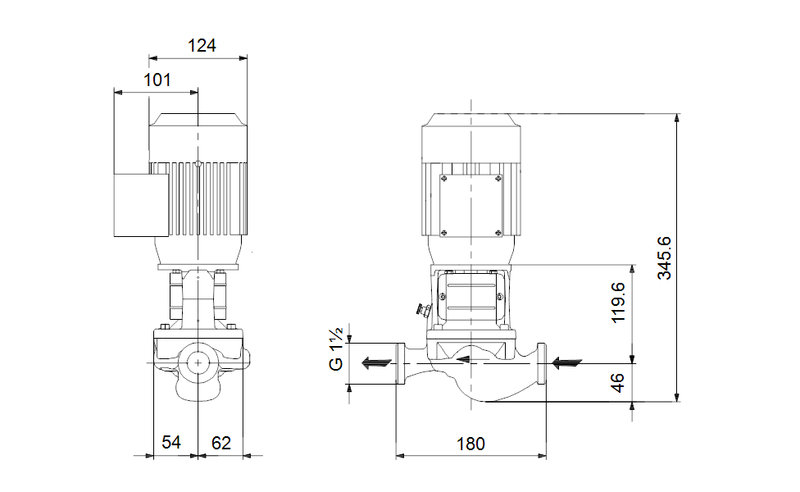 Grundfos 98282096 - TP 25-80/2 A-O-A-BQQE-BW1