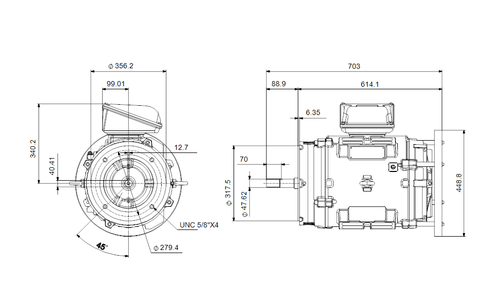 Grundfos 99886384 - WEG 324TSC | Motor | TEFC | Energy Efficient