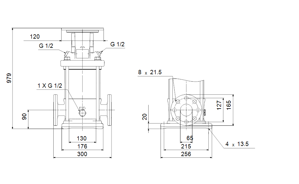 Grundfos 96621872 - CR 20-12 A-GJ-A-E-HQQE | Multistage | Centrifugal | Vertical | Inline