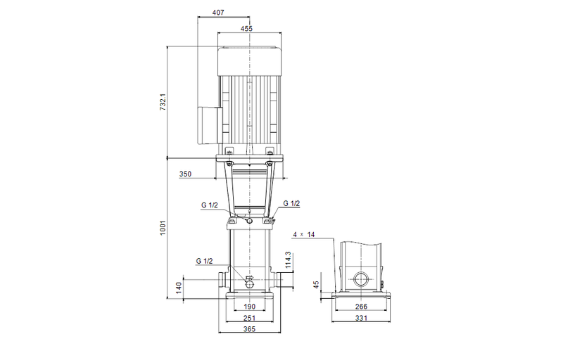Grundfos 92801440 - CRN 64-5-2 A-P-A-E-HQQE | Vertical | Multistage | Centrifugal