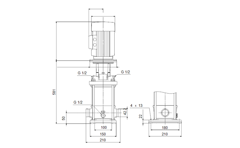 Grundfos 98427871 - CRN 3-21 A-P-A-E-HQQE | Multistage | Centrifugal | Vertical | Inline