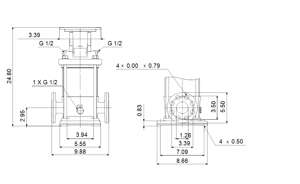 Grundfos 96084242 - CR 5-13 A-FGJ-A-E-HQQE | Multistage | Centrifugal | Vertical | Inline