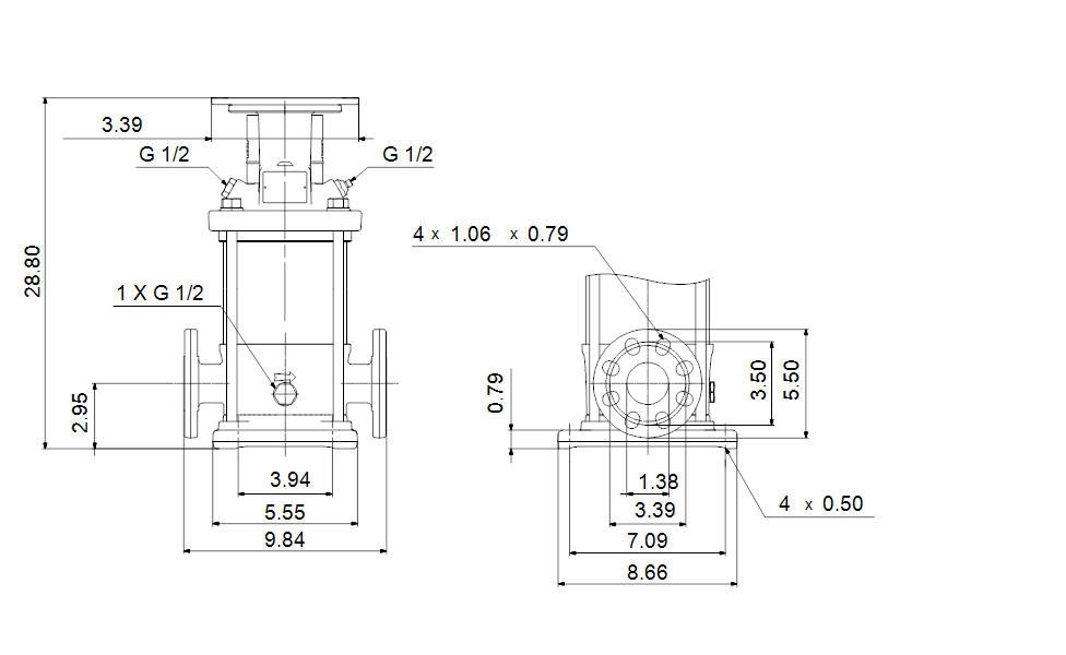 Grundfos 96082488 - CRI 1-25 A-FGJ-A-E-HQQE | Multistage | Centrifugal | Vertical | Inline