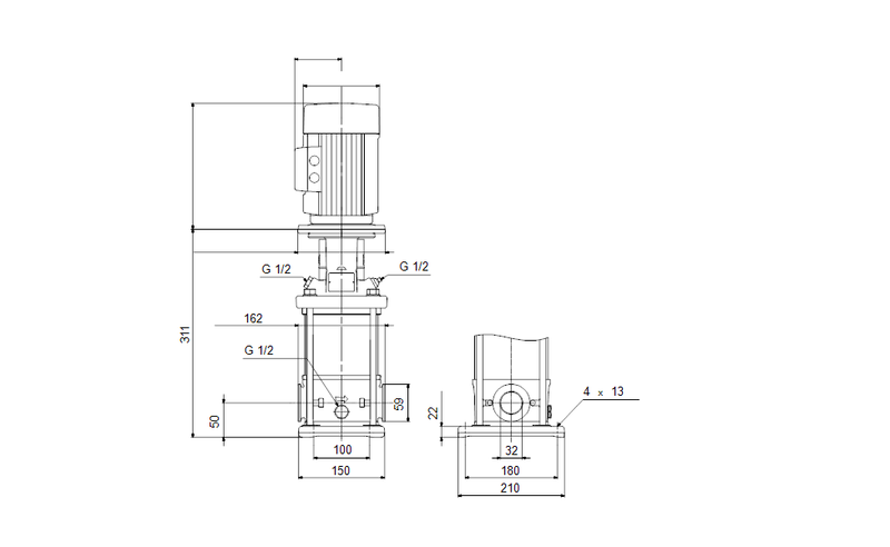 Grundfos 98160058 - CRI 1S-6 A-CA-A-E-HQQE