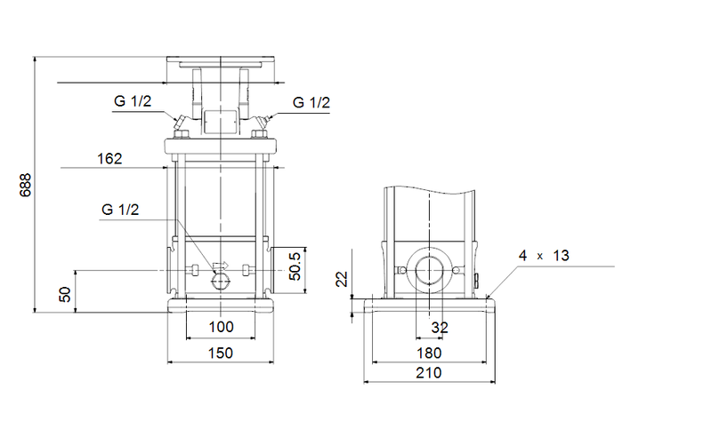 Grundfos 98156687 - CRN 5-16 A-CX-A-E-HQQE | Vertical | Multistage | Centrifugal