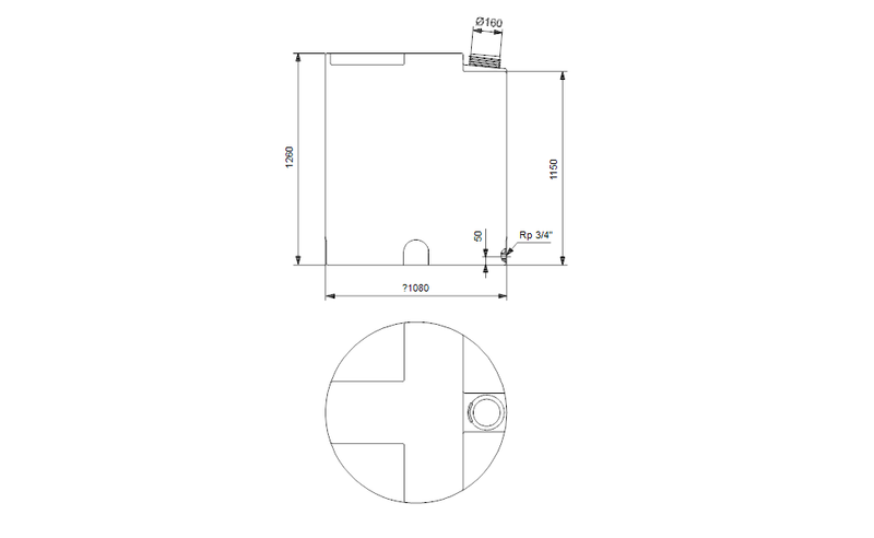 Grundfos 96688086 - Tank 1000l, PE-transp.