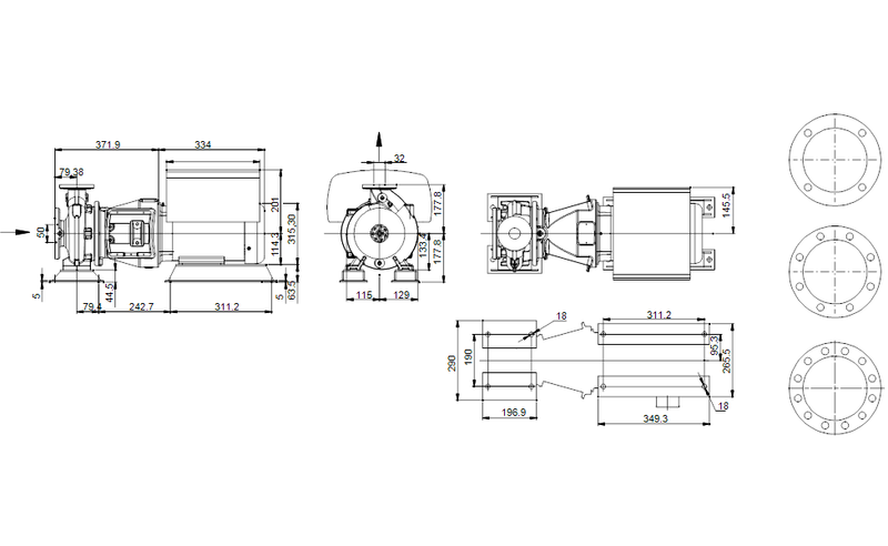 Grundfos 92617382 - NBSE 012-070/5.00 AASG7SAESDAQFKBB | End Suction | Single Stage | Centrifugal