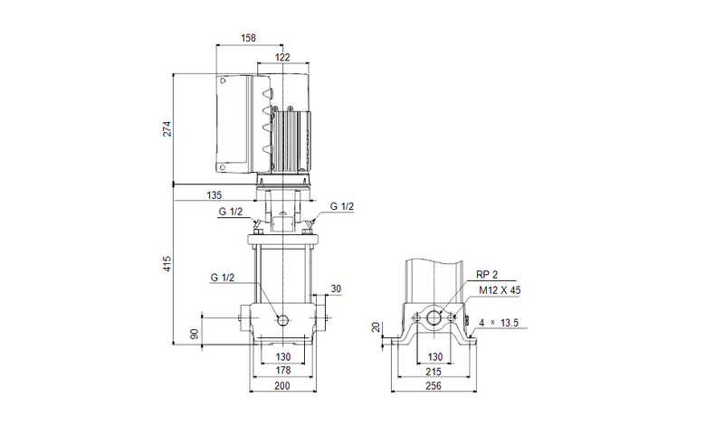 Grundfos 92928353 - CRE 15-1 A-A-A-E-HQQE | Vertical | Multistage | Centrifugal