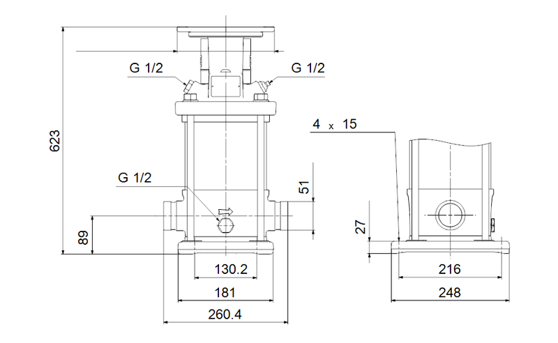 Grundfos 98142436 - CRN 10-9 K-P-A-E-HQQE | Vertical | Multistage | Centrifugal