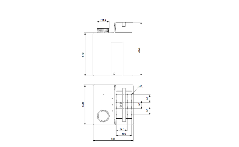 Grundfos 96489271 - Tank 100l, PE-transp. Square