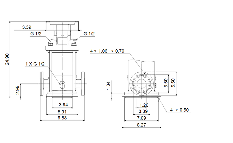 Grundfos 96085097 - CRN 5-13 A-FGJ-A-V-HQQV | Multistage | Centrifugal | Vertical | Inline