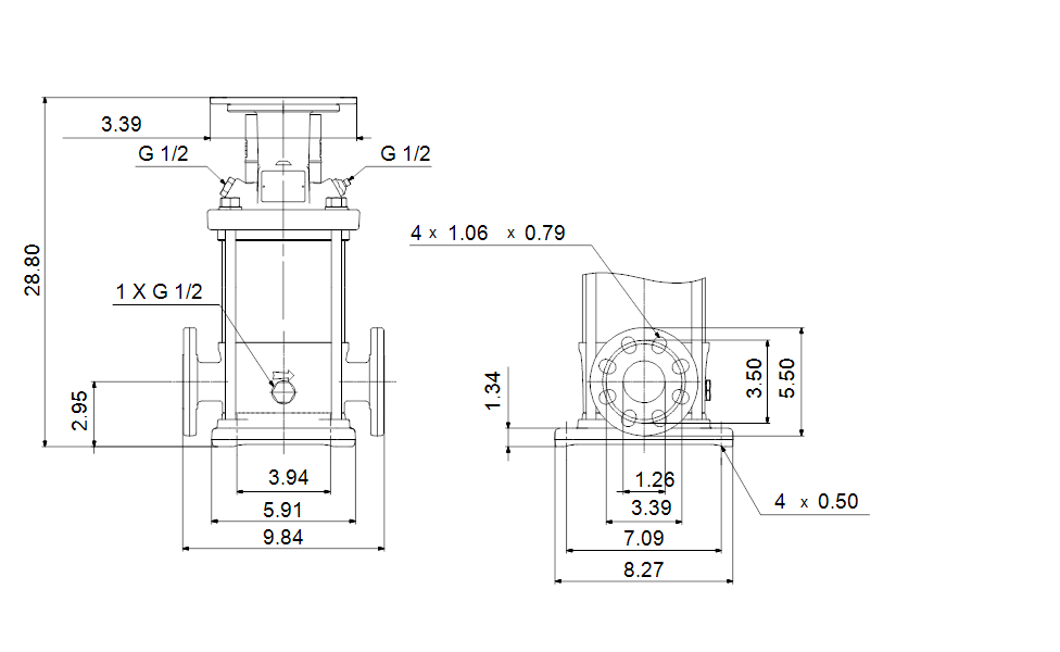 Grundfos 96083918 - CRN 3-25 A-FGJ-A-E-HQQE | Multistage | Centrifugal | Vertical | Inline