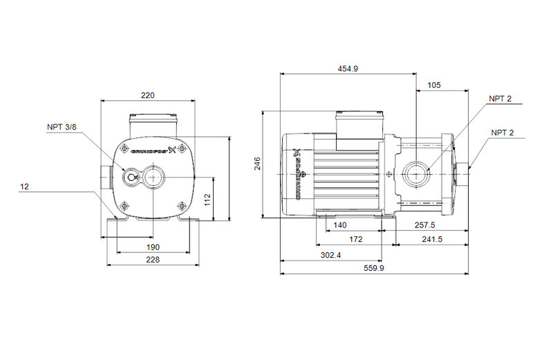 Grundfos 99838516 - CM 15-2 X-S-I-V-AQQV J-A-A-N | Horizontal | End Suction | Centrifugal