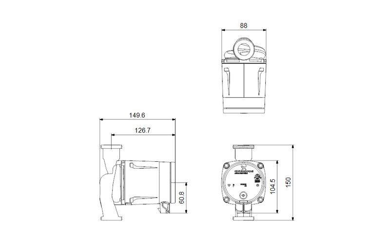 Grundfos 99793173 - ALPHA 15-55 HWR-D