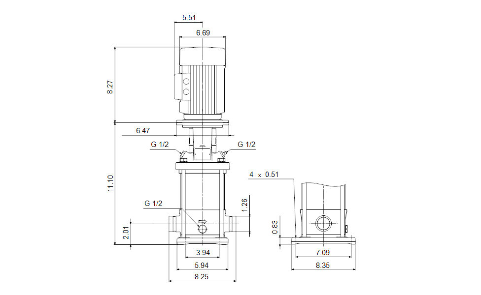 Grundfos 99915625 - CRN 1S-2 A-P-A-E-HQQE | Multistage | Centrifugal | Vertical | Inline