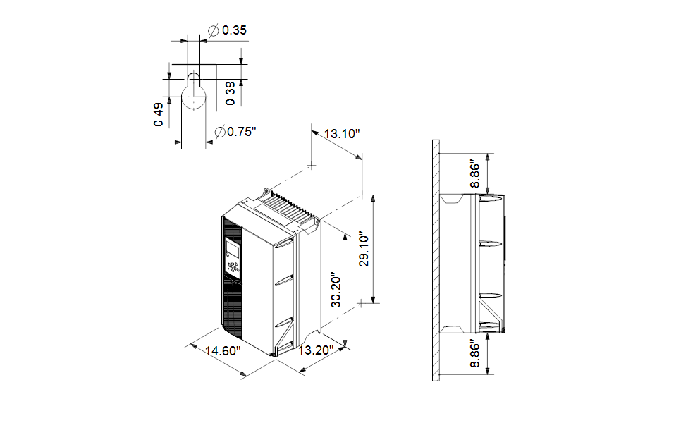 Grundfos 99616706 - CUE 3X200-240V IP55 45KW DC | Pump Controller | Frequency Converter | Wall Mounted