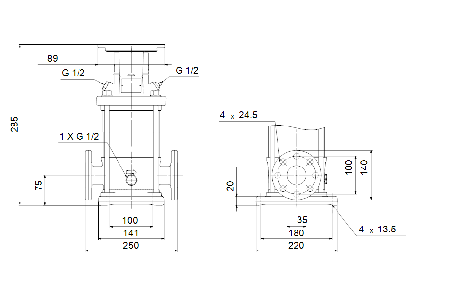 Grundfos 97507838 - CR 5-2 B-FGJ-A-E-HQQE | Multistage | Centrifugal | Vertical | Inline