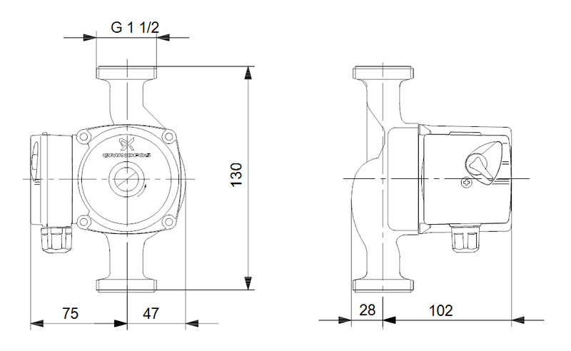 Grundfos 97549426 - UPS 15-50 N 130