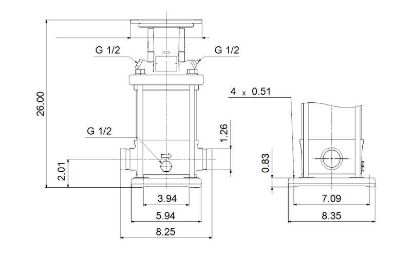 Grundfos 96084909 - CRN 5-15 A-P-A-V-HQQV | Multistage | Centrifugal | Vertical | Inline