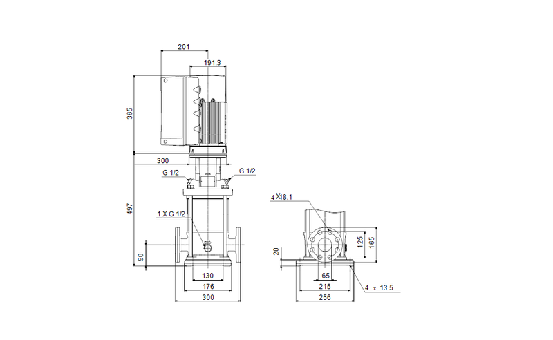 Grundfos 99071669 - CRE 20-3 N-F-A-E-HQQE | Multistage | Centrifugal | Vertical | Inline