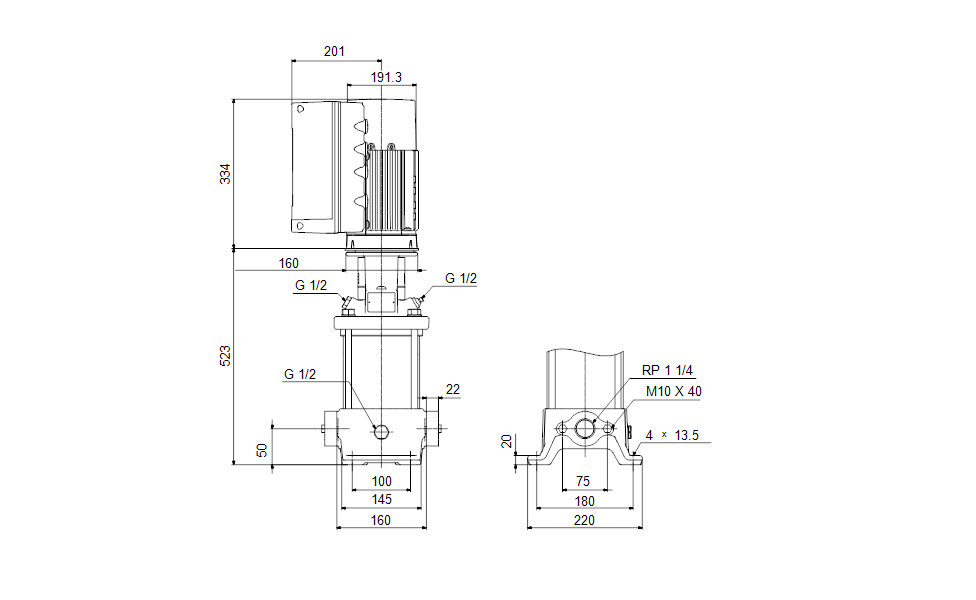 Grundfos 99072186 - CRE 5-11 A-A-A-E-HQQE | Multistage | Centrifugal | Vertical | Inline