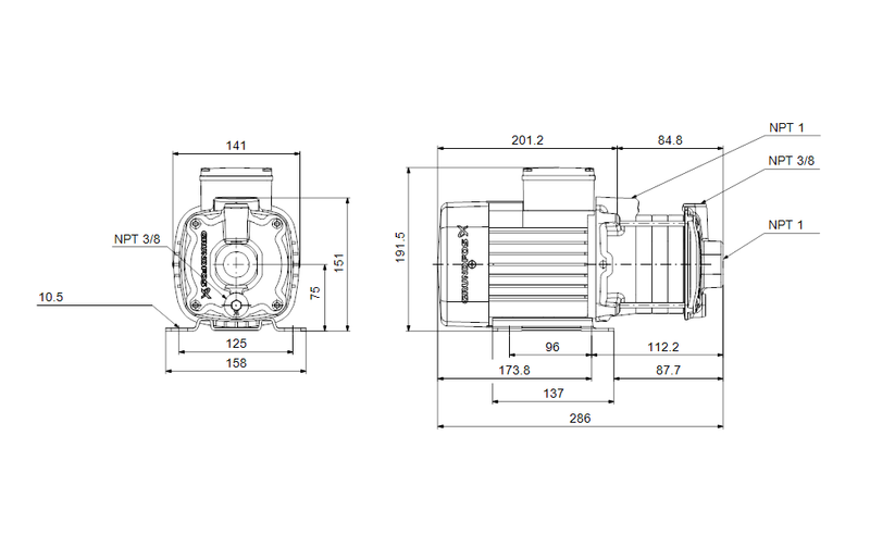 Grundfos 96807035 - CM 3-2 A-S-A-E-AQQE E-A-A-N | Horizontal | End Suction | Centrifugal