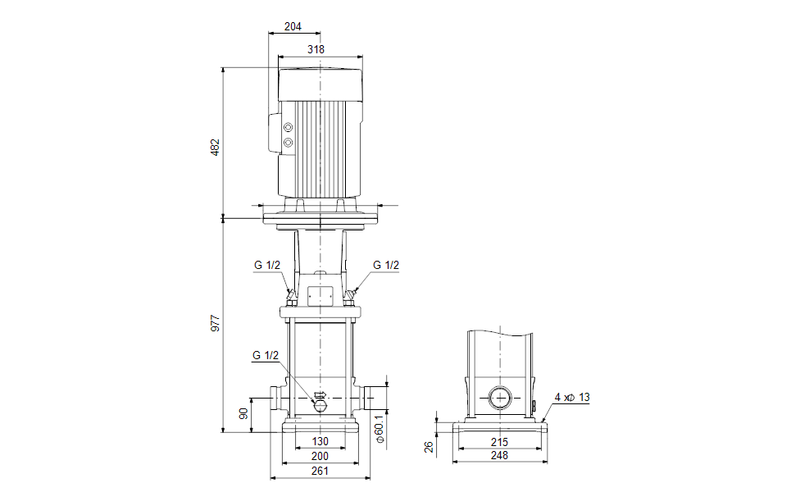 Grundfos 96512215 - CRN 15-11 S-P-A-E-HQQE | Multistage | SelfPriming | Centrifugal | Vertical | Horizontal