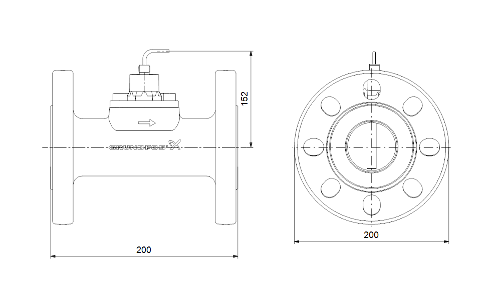Grundfos 97688305 - VFI/--8-160m/1/ C/M5.00-X/EG6/SS/35F/AC-1 | Vertical | Inline | Flanged Connection