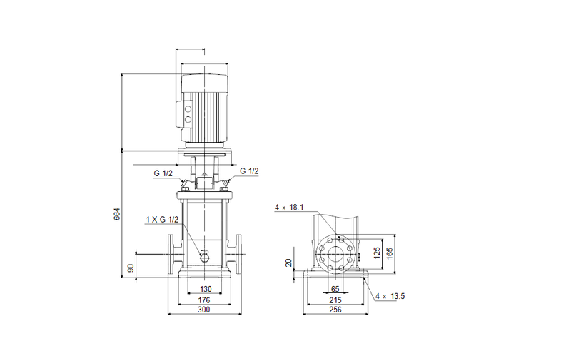 Grundfos 99036519 - CR 20-5 A-F-A-V-HQQV | Multistage | Centrifugal | Vertical | Inline