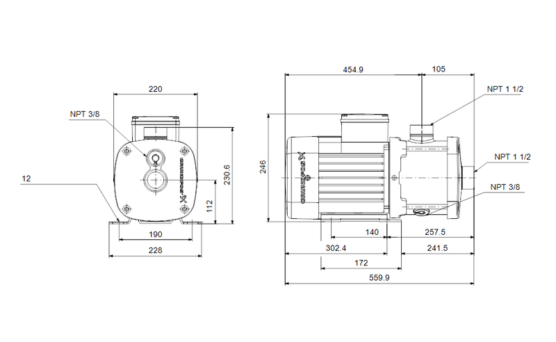 Grundfos 92764584 - CM 10-3 A-S-I-E-AQQE E1-A-A-N | Horizontal | End Suction | Centrifugal