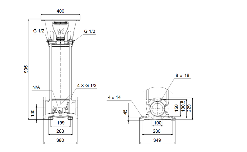 Grundfos 92595907 - CR 95-3-2 6-G-A-E-HQQE | Vertical | Multistage | Centrifugal