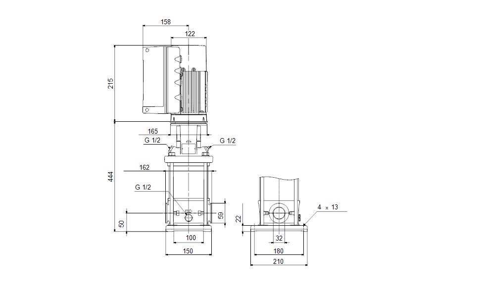 Grundfos 99515912 - CRIE 1S-12 P-CA-A-V-HQQV | Vertical | Multistage | Centrifugal