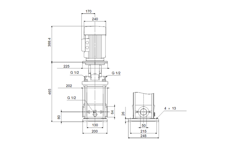 Grundfos 92956009 - CRI 10-4 K-CX-A-E-HQQE | Vertical | Multistage | Centrifugal